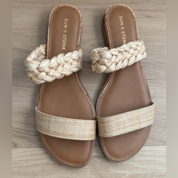 Sun + Stone Shoes - Sun + Stone Women's Braided Cream Sandals